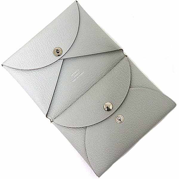 Hermes Calvi Duo Card Case Coin Business Holder Chevre