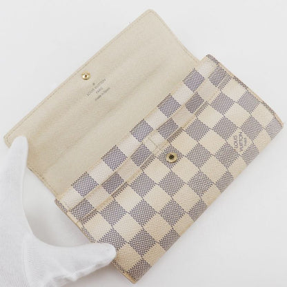 Louis Vuitton Portefeuille Sarah N61735 Damier Azure Canvas White Ca5027 Unisex