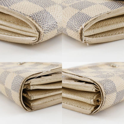 Louis Vuitton Portefeuille Sarah N61735 Damier Azure Canvas White Ca5027 Unisex