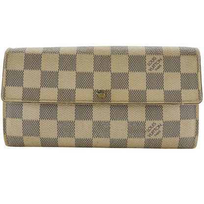 Louis Vuitton Portefeuille Sarah N61735 Damier Azure Canvas White Ca5027 Unisex