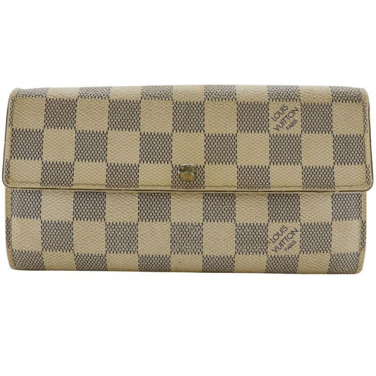 Louis Vuitton Portefeuille Sarah N61735 Damier Azure Canvas White Ca5027 Unisex
