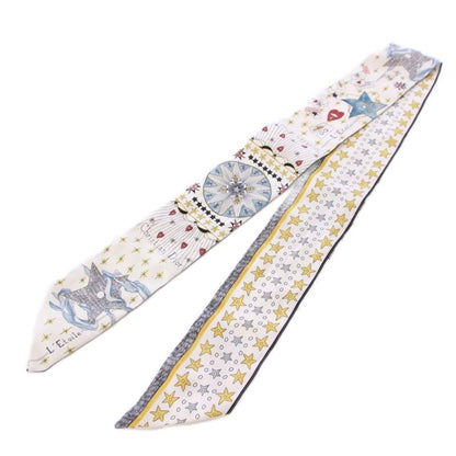 Christian DIOR L'etoile Stars Mitzah Scarf Silk Total White BB - OH