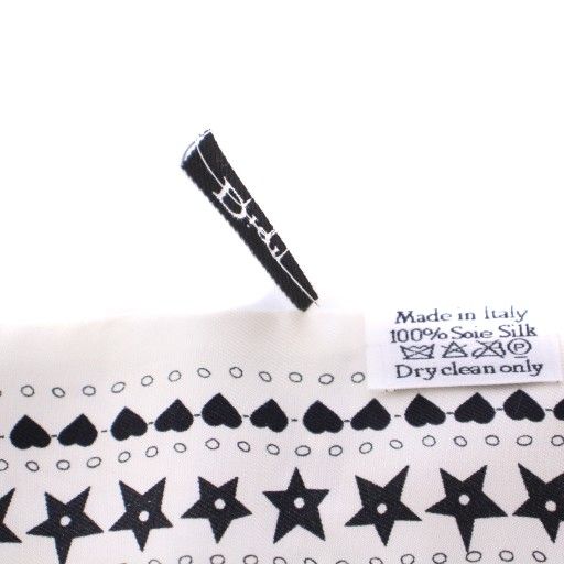 Christian DIOR LE Soleol La Papesse Mitzva Scarf Silk Star Pattern Heart