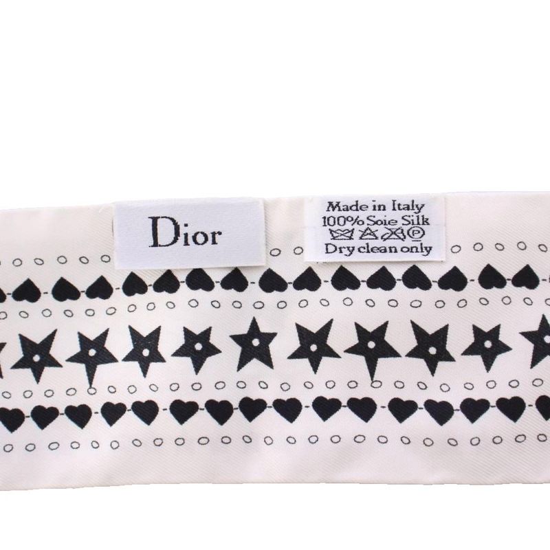Christian DIOR LE Soleol La Papesse Mitzva Scarf Silk Star Pattern Heart