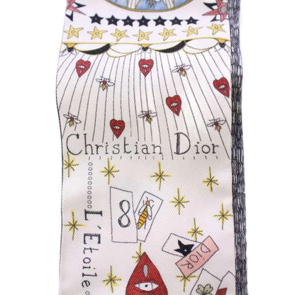 Christian DIOR LE Soleol La Papesse Mitzva Scarf Silk Star Pattern Heart