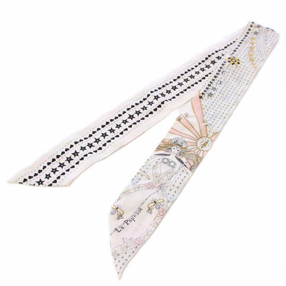Christian DIOR LE Soleol La Papesse Mitzva Scarf Silk Star Pattern Heart