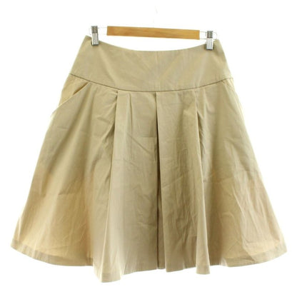 Prada Flared Skirt Knee Length Stretch 40 Beige 21h578 S131 KU