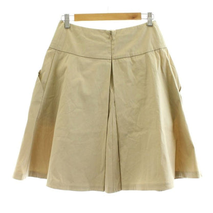 Prada Flared Skirt Knee Length Stretch 40 Beige 21h578 S131 KU