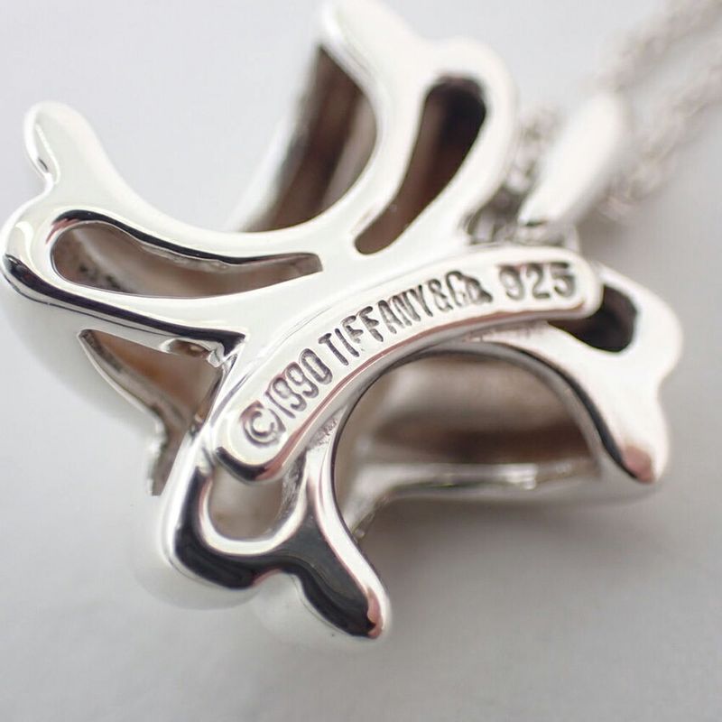 Tiffany & Co 925 Signature Cross Pendant /necklace //j88-9