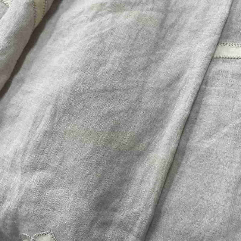 Prada All-over Linen Tucked Pleated Flared Skirt 38 Beige AA