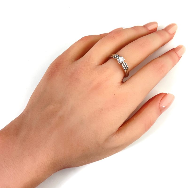 Cartier Diamond Design Ring Platinum Ring Size 15 Pt950 Diamond Ladies