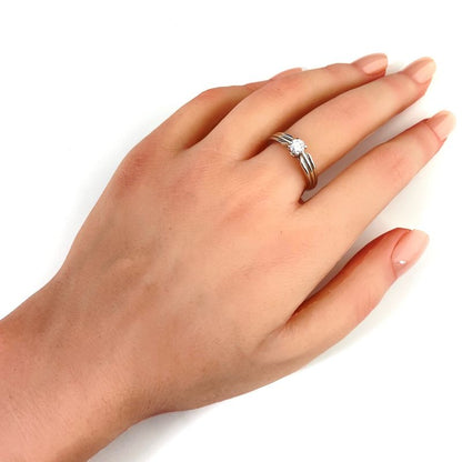 Cartier Diamond Design Ring Platinum Ring Size 15 Pt950 Diamond Ladies