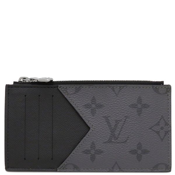 Louis Vuitton Coin Case Coin Card Holder Leather Monogram Eclipse Canvas