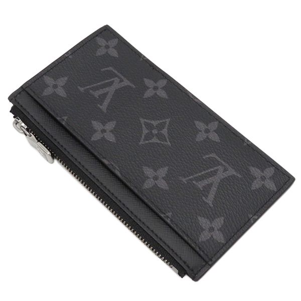 Louis Vuitton Coin Case Coin Card Holder Leather Monogram Eclipse Canvas