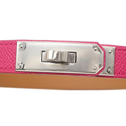 Hermes Belt Kelly 18 Vaux Epson GP Rose Mexico Silver Hardware Turnlock