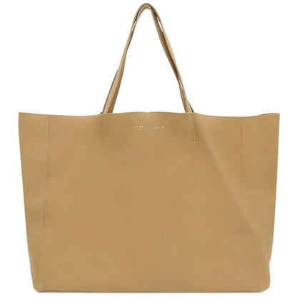 Celine Tote Bag Horizontal Cabas Leather Light Brown Gold Hardware Light Brown