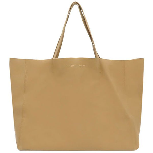 Celine Tote Bag Horizontal Cabas Leather Light Brown Gold Hardware Light Brown