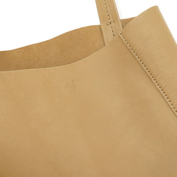 Celine Tote Bag Horizontal Cabas Leather Light Brown Gold Hardware Light Brown