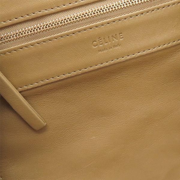 Celine Tote Bag Horizontal Cabas Leather Light Brown Gold Hardware Light Brown