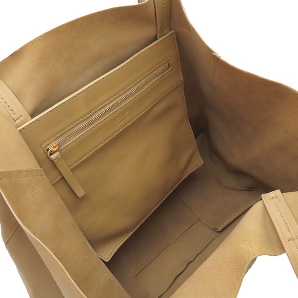 Celine Tote Bag Horizontal Cabas Leather Light Brown Gold Hardware Light Brown
