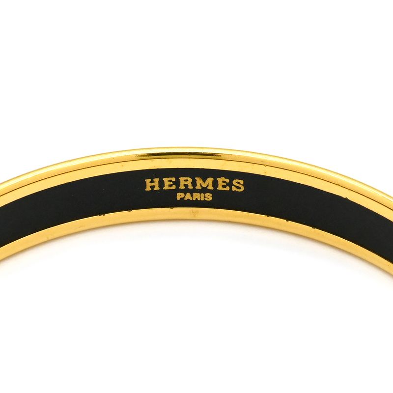 Hermes Bangle Emile PM Metal Cloisonne Multicolor and Gold Hardware
