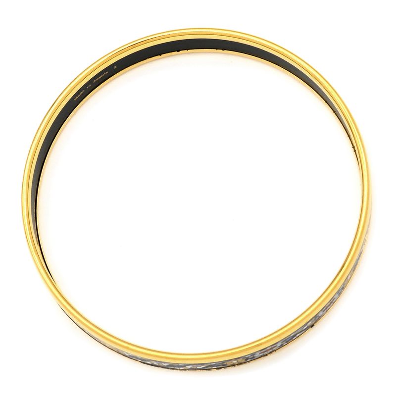 Hermes Bangle Emile PM Metal Cloisonne Multicolor and Gold Hardware