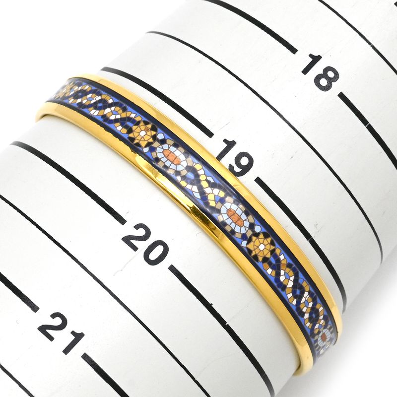 Hermes Bangle Emile PM Metal Cloisonne Multicolor and Gold Hardware