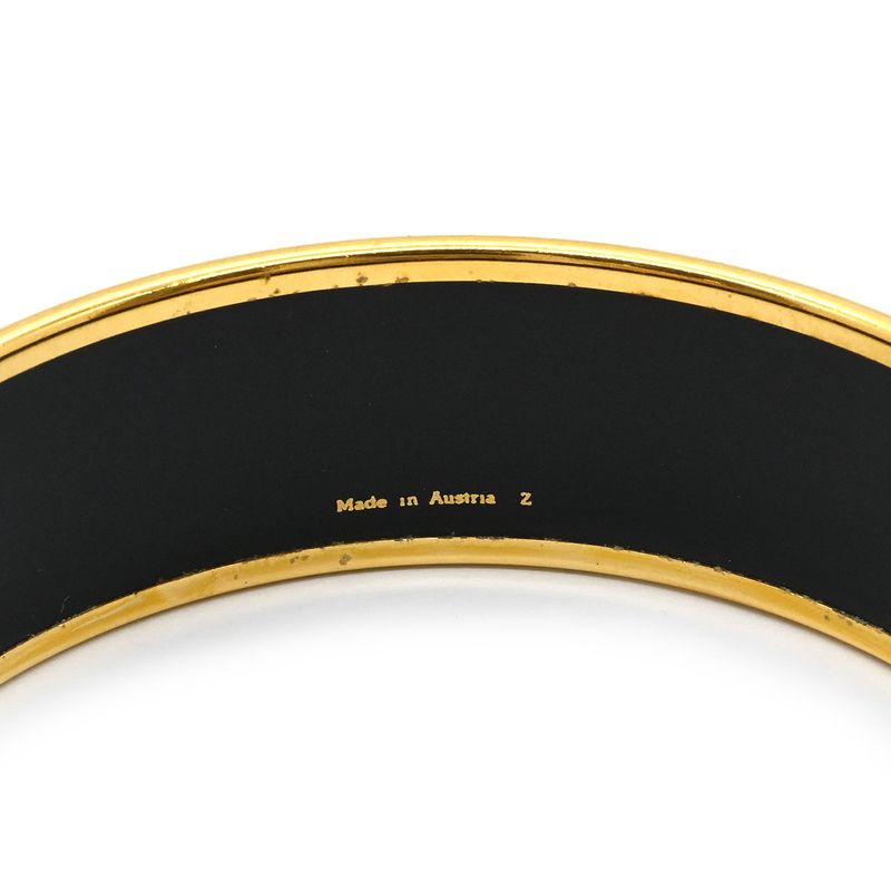 Hermes Bangle Emile GM Cloisonne Navy and Multicolor Gold Hardware Navy Blue