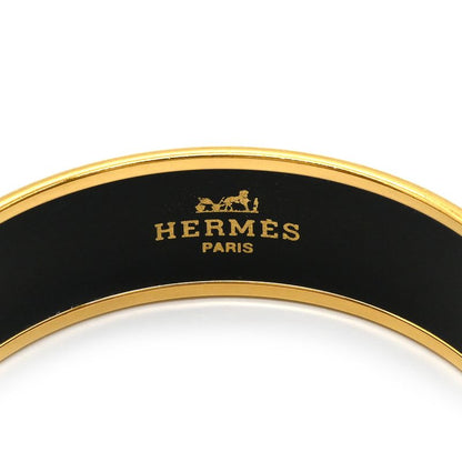 Hermes Bangle Emile GM Cloisonne Green Multicolor Gold Hardware Animal Pattern