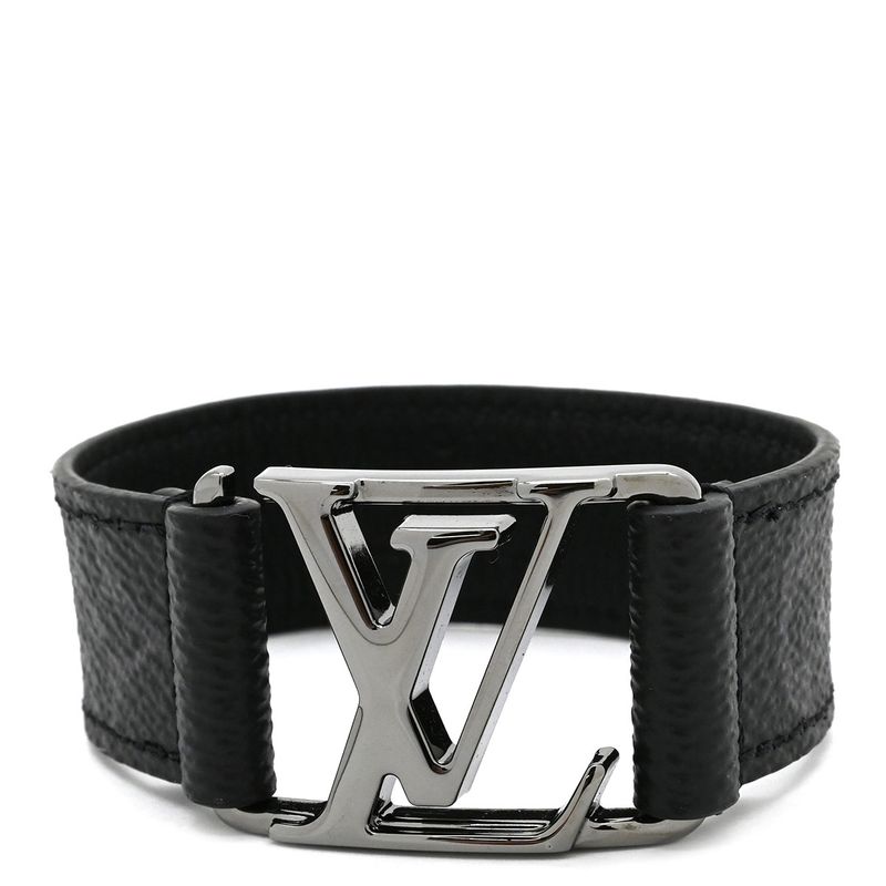 Louis Vuitton Bracelet Hockenheim Leather Monogram Eclipse Canvas Monogram