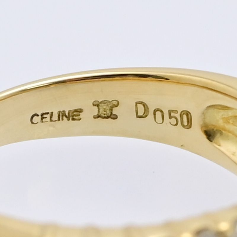 Fd:0.5ct/celine Cross Motif 18P Diamond Ring /ring/18k Yellow Gold/750-5.0g/11/y