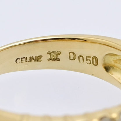 Fd:0.5ct/celine Cross Motif 18P Diamond Ring /ring/18k Yellow Gold/750-5.0g/11/y