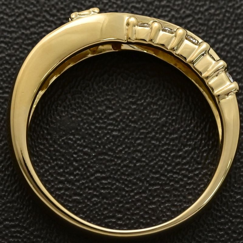 Fd:0.5ct/celine Cross Motif 18P Diamond Ring /ring/18k Yellow Gold/750-5.0g/11/y