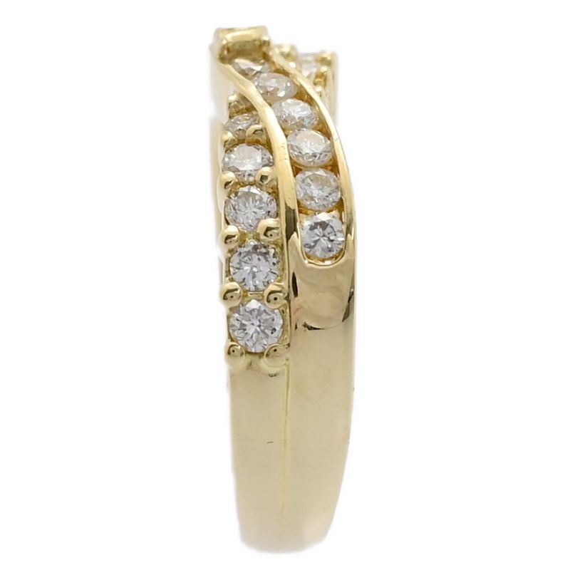 Fd:0.5ct/celine Cross Motif 18P Diamond Ring /ring/18k Yellow Gold/750-5.0g/11/y