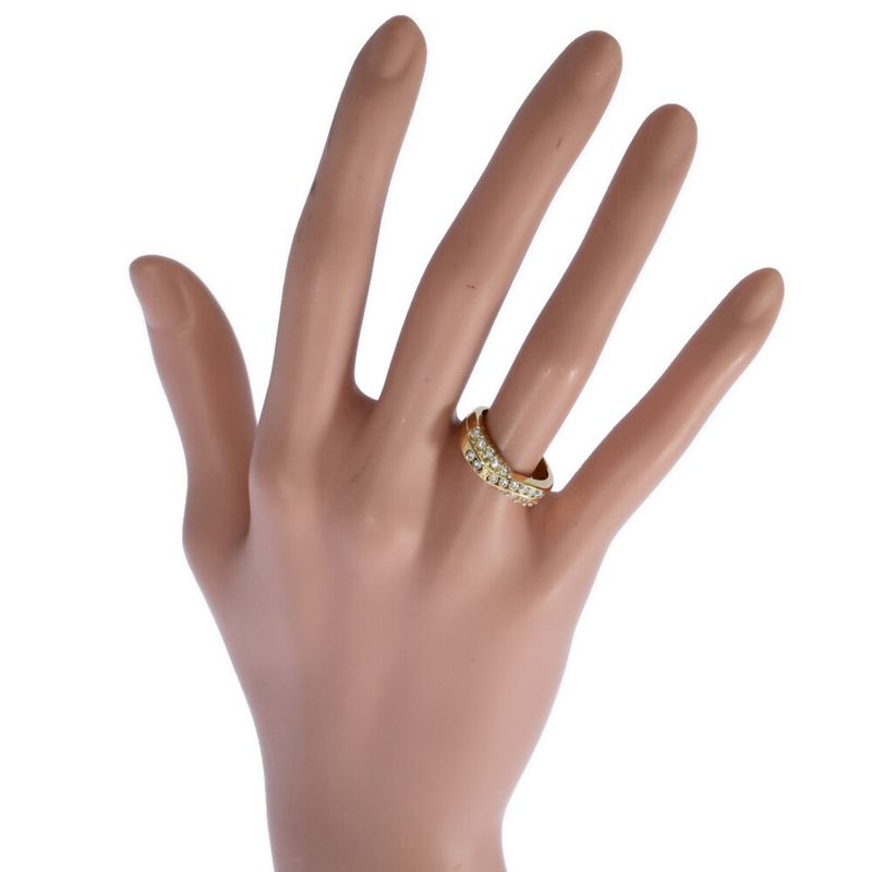 Fd:0.5ct/celine Cross Motif 18P Diamond Ring /ring/18k Yellow Gold/750-5.0g/11/y