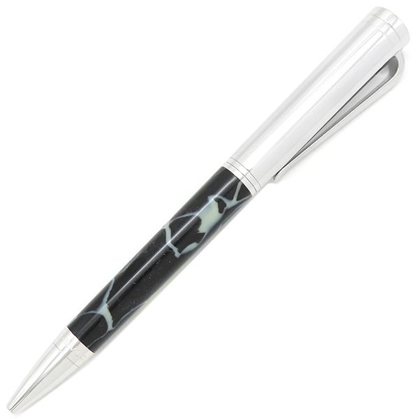 Bvlgari Bvlgari Ballpoint Pen B-Zero Metal Celluloid Silver Marble Black Ink