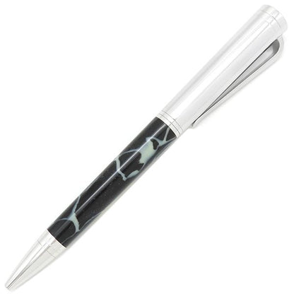 Bvlgari Bvlgari Ballpoint Pen B-Zero Metal Celluloid Silver Marble Black Ink