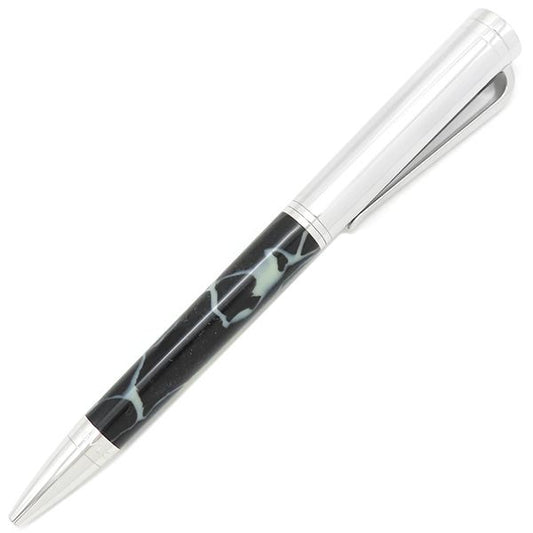 Bvlgari Bvlgari Ballpoint Pen B-Zero Metal Celluloid Silver Marble Black Ink