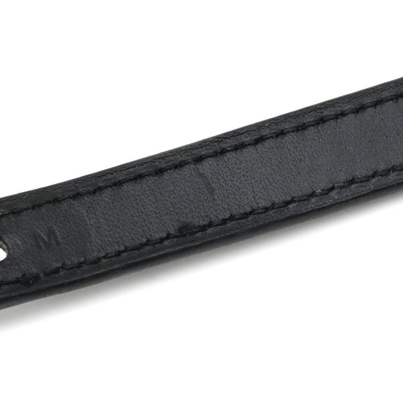 Hermes Bracelet Serie Looping Leather GP Black Orange M Gold Hardware Black