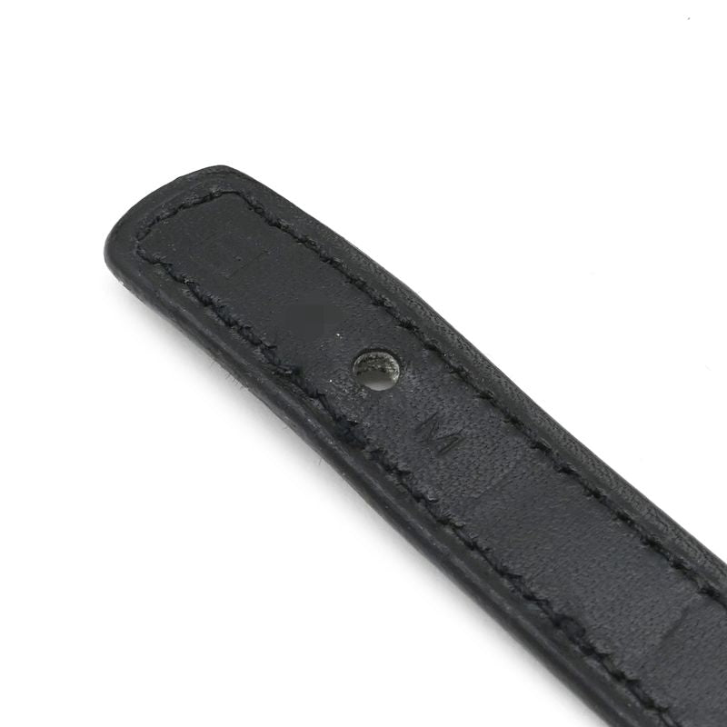 Hermes Bracelet Serie Looping Leather GP Black Orange M Gold Hardware Black