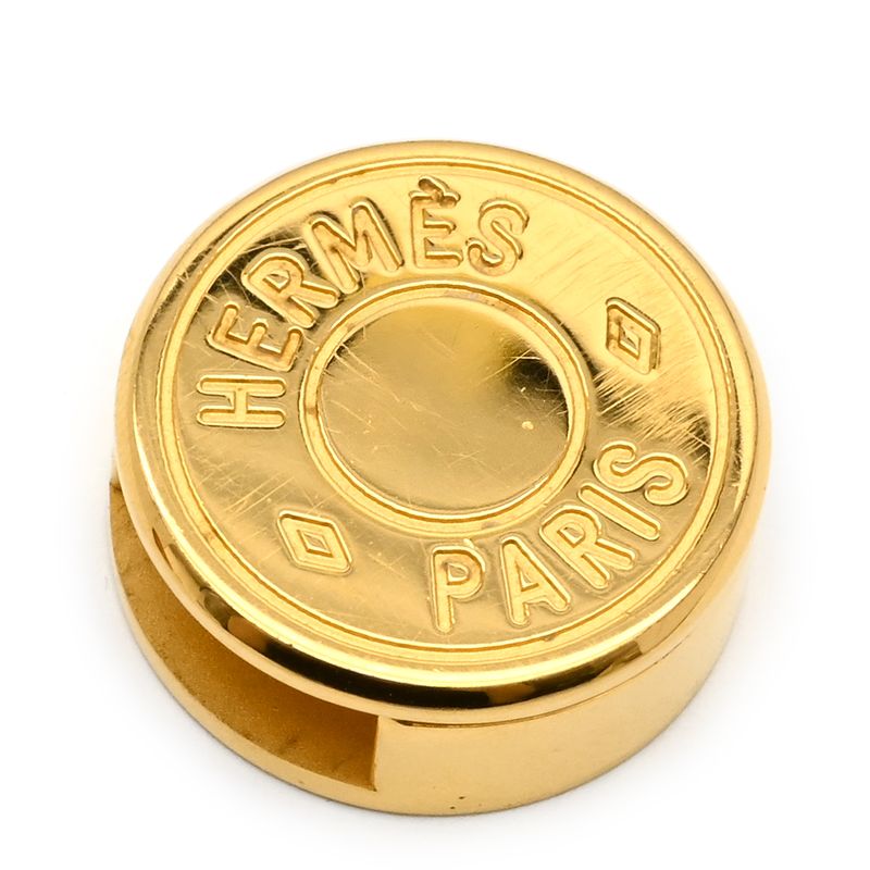 Hermes Bracelet Serie Looping Leather GP Black Orange M Gold Hardware Black