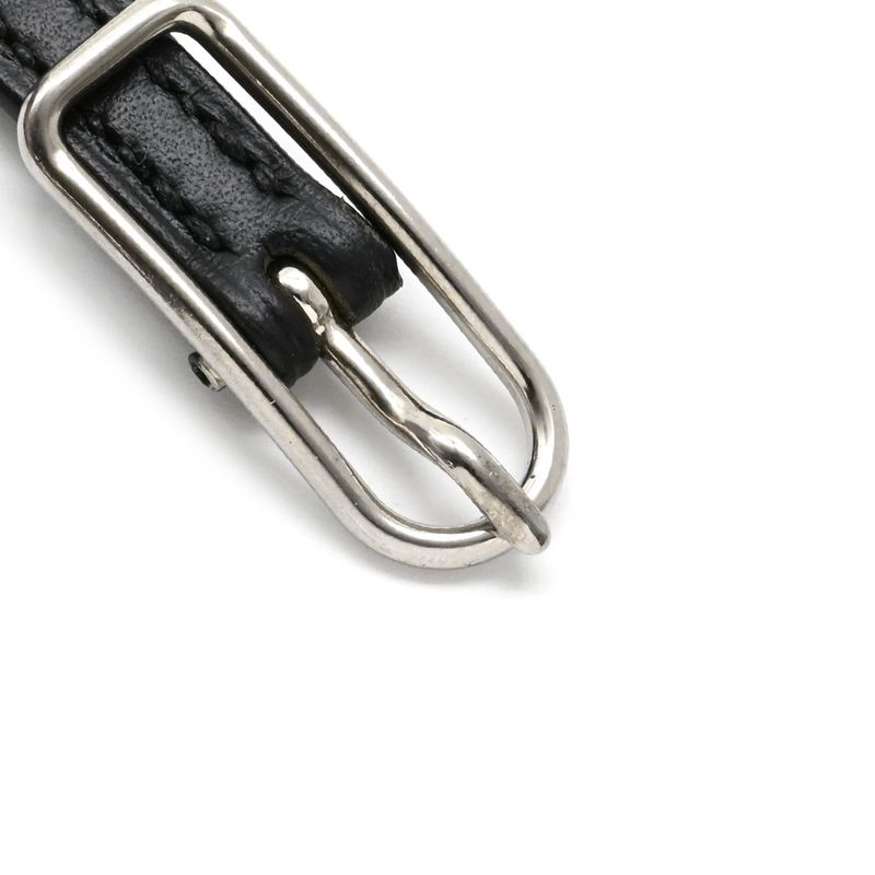 Hermes Bracelet Api 1 Leather Long Bracelet Leather Metal Black Hapi D Engraved