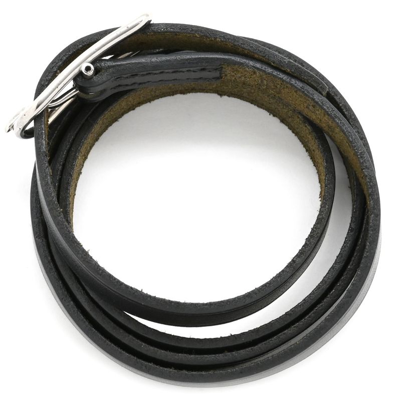 Hermes Bracelet Api 1 Leather Long Bracelet Leather Metal Black Hapi D Engraved