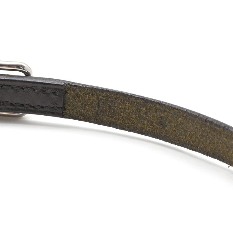 Hermes Bracelet Api 1 Leather Long Bracelet Leather Metal Black Hapi D Engraved