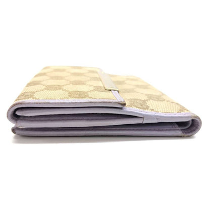 Gucci GG Logo Canvas Leather Bifold Wallet / 112664.0959 / Beige X Purple /