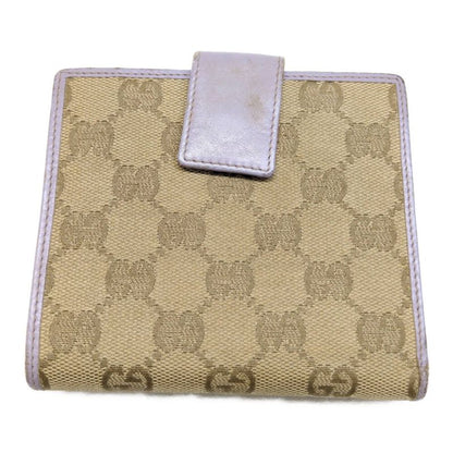 Gucci GG Logo Canvas Leather Bifold Wallet / 112664.0959 / Beige X Purple /