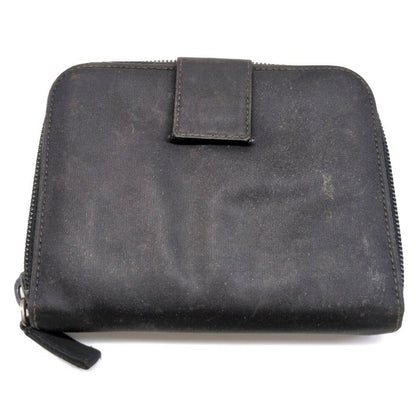 Prada Triangle Logo Plate Nylon Round Zipper Bifold Wallet / Black / Next Day