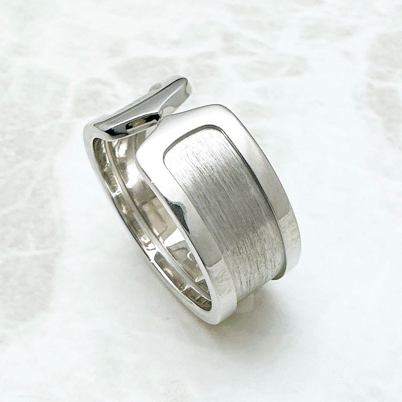 Cartier C2 Wide White Gold  Ring 61 A