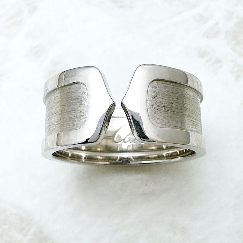 Cartier C2 Wide White Gold  Ring 61 A