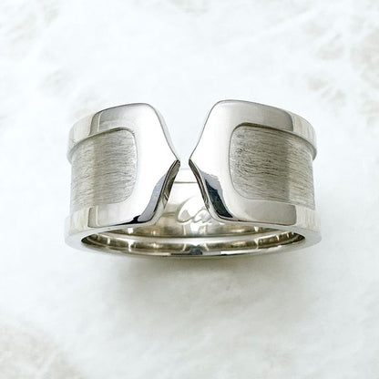 Cartier C2 Wide White Gold  Ring 61 A